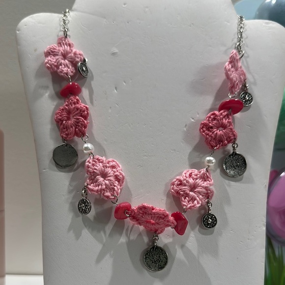 Free People Pink Ornate Choker Necklace - Picture 2 of 3